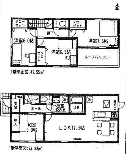 Floor plan. (12 Building), Price 30.5 million yen, 4LDK, Land area 234.93 sq m , Building area 99.38 sq m
