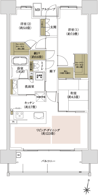 Floor: 3LDK, the area occupied: 76.3 sq m, Price: TBD