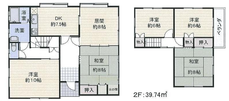 Floor plan. 14.8 million yen, 6DK, Land area 142.65 sq m , Building area 119.23 sq m
