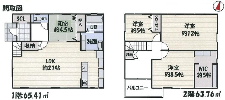 Floor plan. 42,300,000 yen, 4LDK, Land area 160 sq m , Building area 129.17 sq m 4230 yen, 4LDK, Land area 160 sq m (about 48.39 square meters), Building area 129.17 sq m (about 39.07 square meters), 4LDK of room