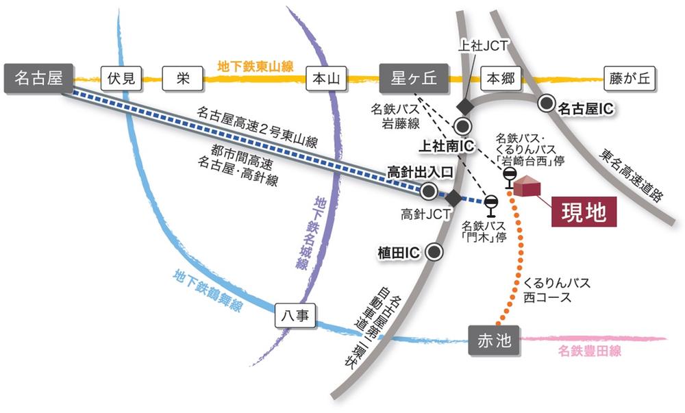 route map. Car access is also a convenient, You can have access to speedy up to Nagoya if Nagoya high speed No. 2 Higashiyama Line use. 