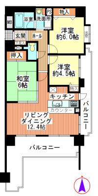 Floor plan. 3LDK, Price 15.8 million yen, Occupied area 72.61 sq m
