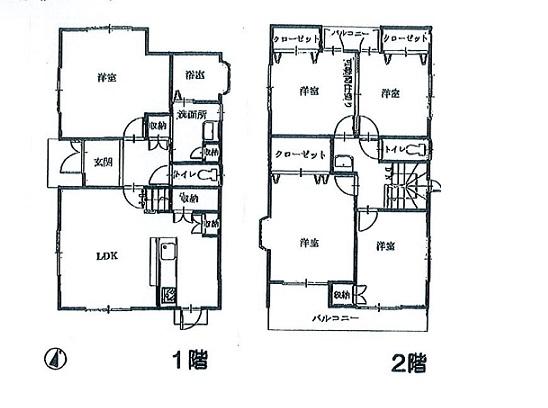 Floor plan. 37.5 million yen, 5LDK, Land area 134.02 sq m , Building area 115.09 sq m