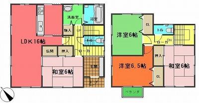 Floor plan. 23 million yen, 4LDK, Land area 134.59 sq m , Building area 101.02 sq m