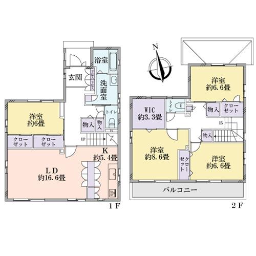 Floor plan. 39,800,000 yen, 4LDK, Land area 200 sq m , Building area 134.29 sq m