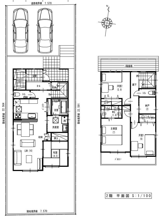 Building plan example (A ~ C No. land) Building area 109.94 sq m