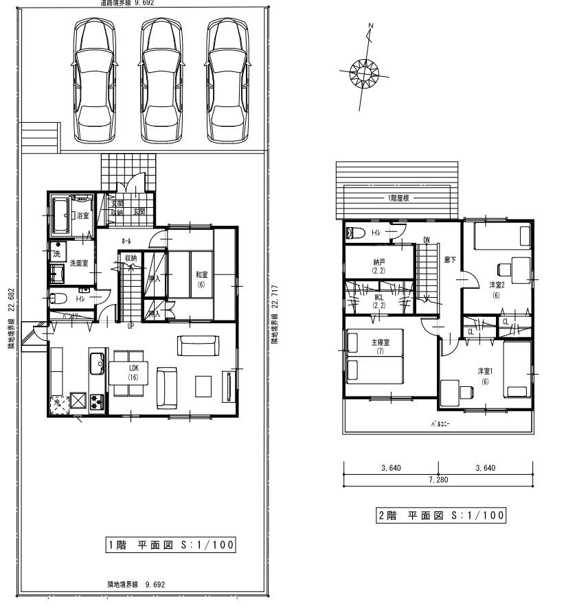Building plan example (D ~ F No. land) Building area 112.01 sq m