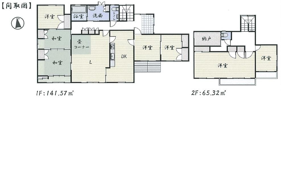 Floor plan. 60 million yen, 7LDK + S (storeroom), Land area 661.16 sq m , Building area 206.89 sq m