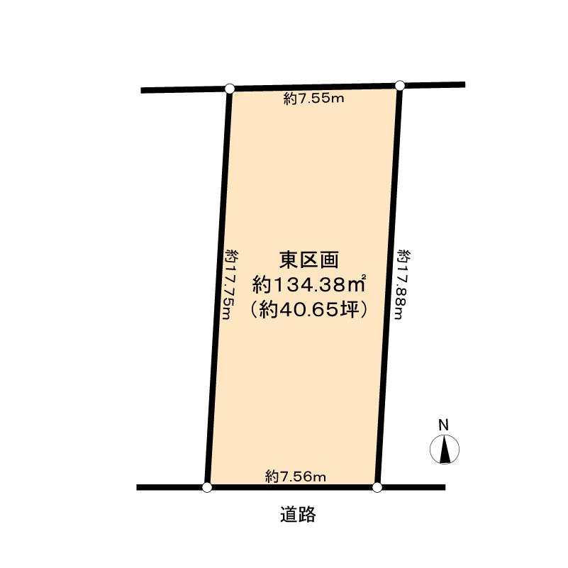 Compartment figure. Land price 19,800,000 yen, Land area 134.38 sq m