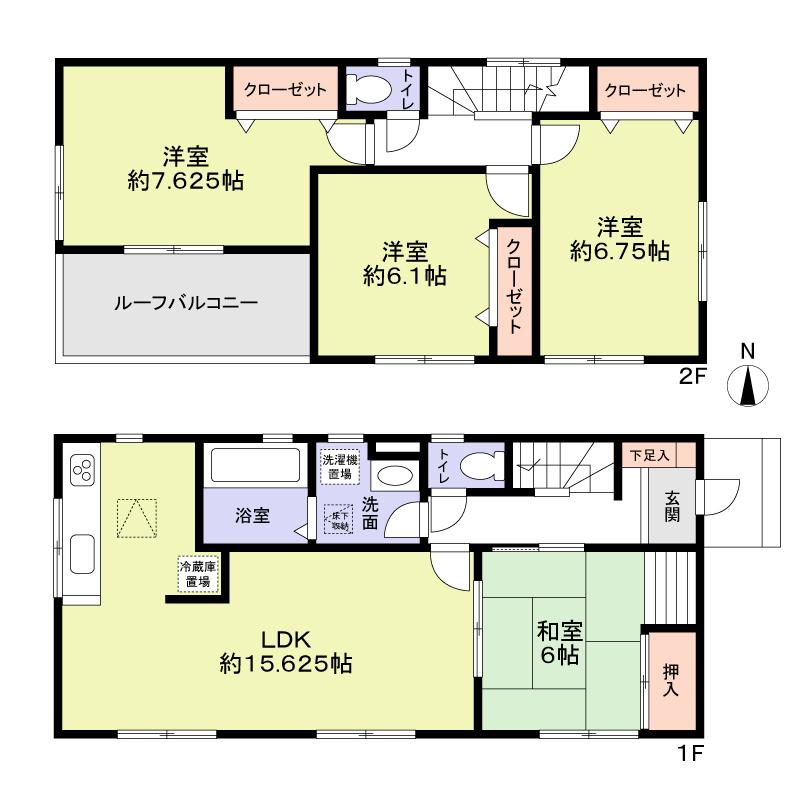 Floor plan. (Building 2), Price 38,900,000 yen, 4LDK, Land area 160.1 sq m , Building area 98.76 sq m