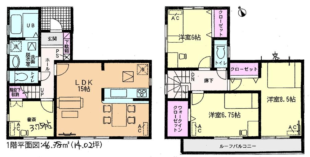 Floor plan. 26,900,000 yen, 3LDK, Land area 147.08 sq m , Building area 95.24 sq m