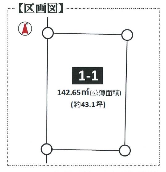 Compartment figure. Land price 14.8 million yen, Land area 142.65 sq m