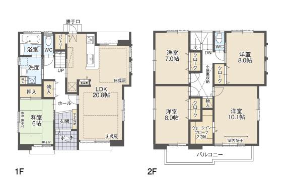 Floor plan. (A Building), Price 40,300,000 yen, 5LDK, Land area 172.17 sq m , Building area 142.12 sq m
