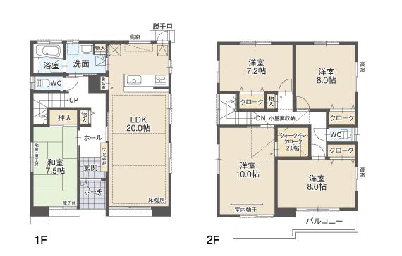 Floor plan. (B Building), Price 39,300,000 yen, 5LDK, Land area 171.55 sq m , Building area 142.12 sq m
