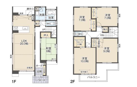 Floor plan. (C Building), Price 39,300,000 yen, 5LDK, Land area 171.55 sq m , Building area 142.12 sq m