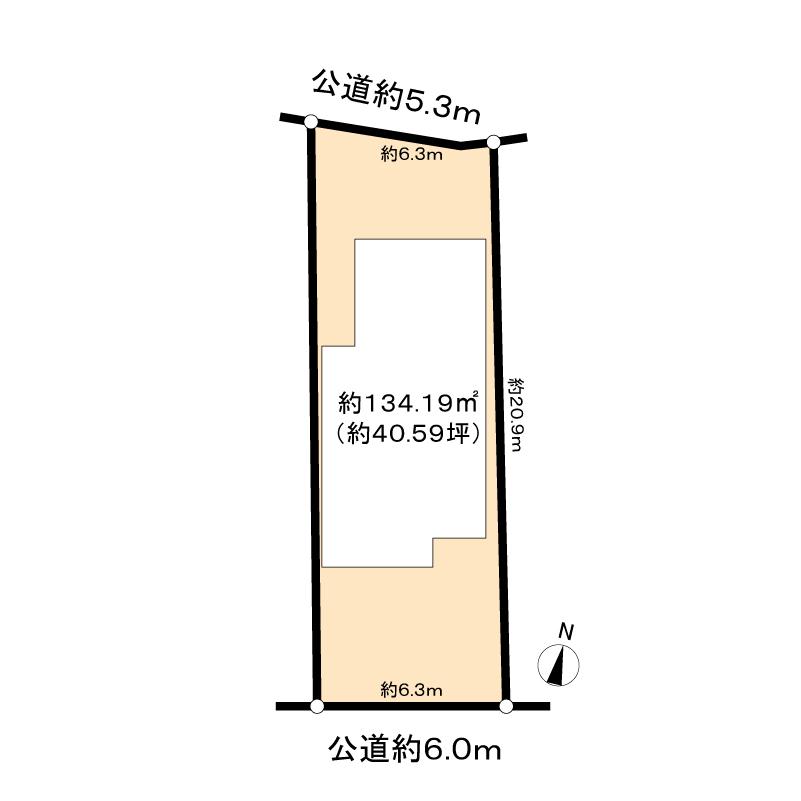 Compartment figure. Land price 17.8 million yen, Land area 134.19 sq m
