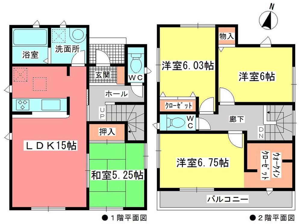 Floor plan. (Building 2), Price 38,800,000 yen, 4LDK, Land area 165.53 sq m , Building area 97.72 sq m