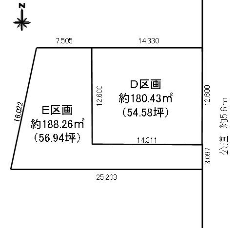 Compartment figure. Land price 22,377,000 yen, Land area 180.43 sq m compartment view