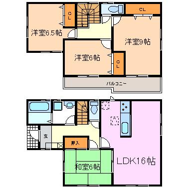 Floor plan. (1 Building), Price 27,800,000 yen, 4LDK, Land area 140.31 sq m , Building area 104.33 sq m