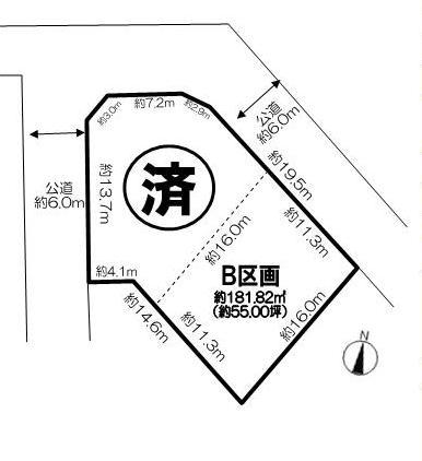Compartment figure. Land price 28.6 million yen, Land area 181.82 sq m