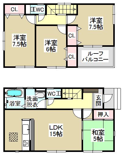 Floor plan. 24,900,000 yen, 4LDK, Land area 160.01 sq m , Building area 96.9 sq m