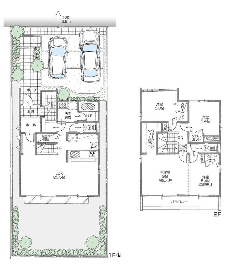Floor plan. (B Building), Price 40,900,000 yen, 4LDK+2S, Land area 168.21 sq m , Building area 115.42 sq m