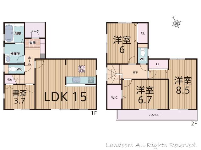 Floor plan. 26,900,000 yen, 3LDK+S, Land area 147.08 sq m , Building area 95.24 sq m floor plan