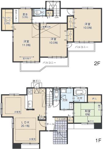 Floor plan. (I Building), Price 35,950,000 yen, 4LDK, Land area 155.4 sq m , Building area 141.93 sq m