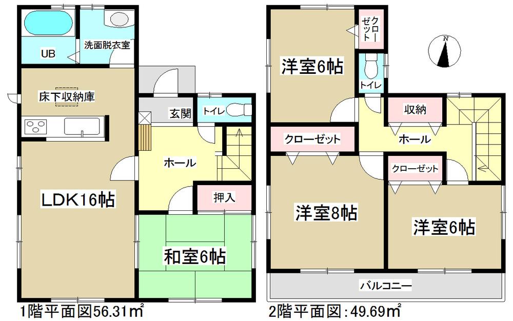 Floor plan. 19,800,000 yen, 4LDK, Land area 135.99 sq m , Building area 106 sq m