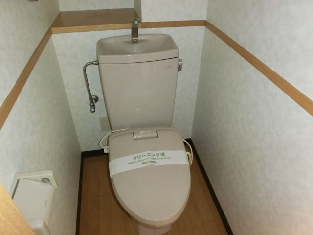 Toilet. Toilet warm toilet & storage rack has been fully equipped