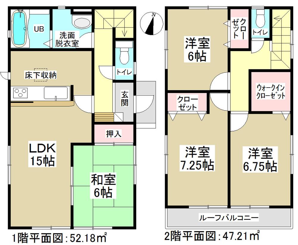 Floor plan. (1 Building), Price 24,300,000 yen, 4LDK, Land area 170.59 sq m , Building area 99.39 sq m