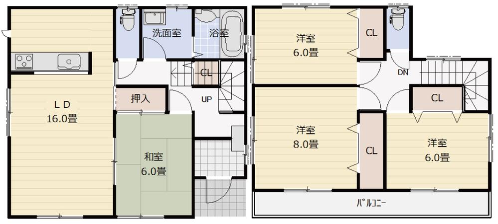 Floor plan. (3 Building), Price 28.8 million yen, 4LDK, Land area 204.94 sq m , Building area 104.34 sq m