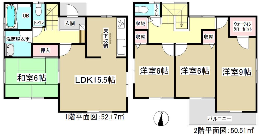 Floor plan. 22,800,000 yen, 4LDK, Land area 134.08 sq m , Building area 102.68 sq m