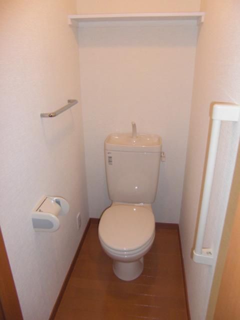 Toilet. A clean toilet space.