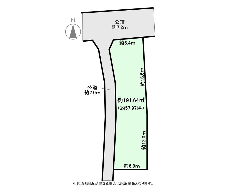 Compartment figure. Land price 13.8 million yen, Land area 191.64 sq m
