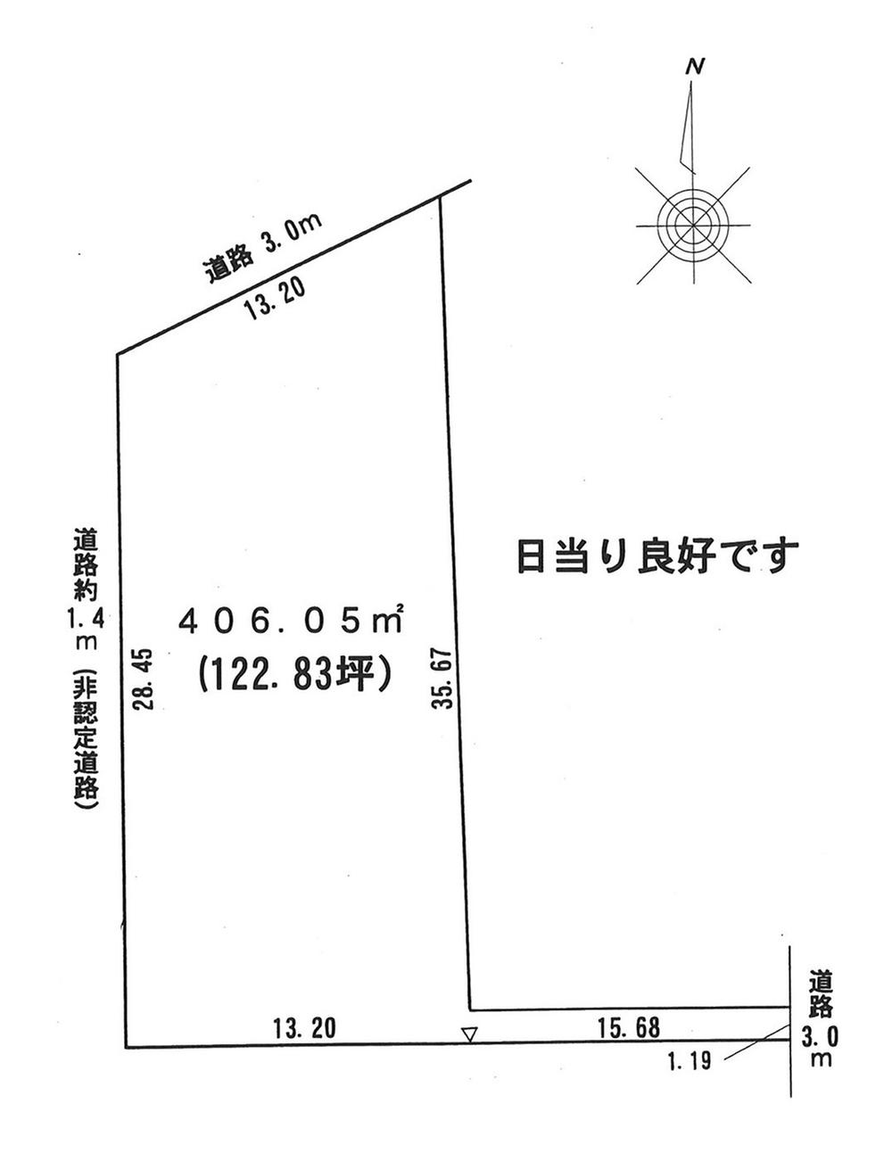 Compartment figure. Land price 12,280,000 yen, Architecture possible per land area 406.05 sq m old existing residential land