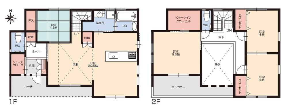Floor plan. 36,300,000 yen, 4LDK, Land area 203.08 sq m , Building area 117.22 sq m completed reference Floor