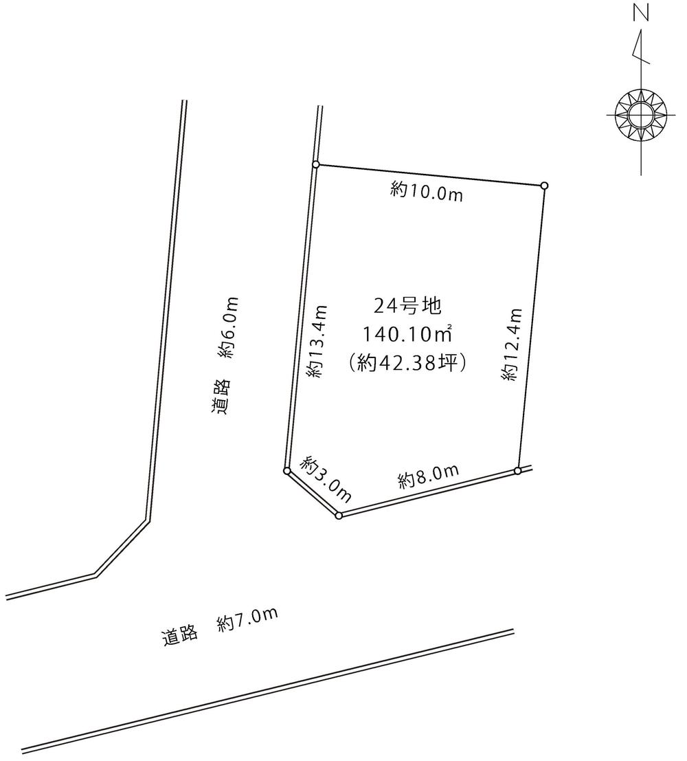 Compartment figure. Land price 12.8 million yen, Land area 140.1 sq m