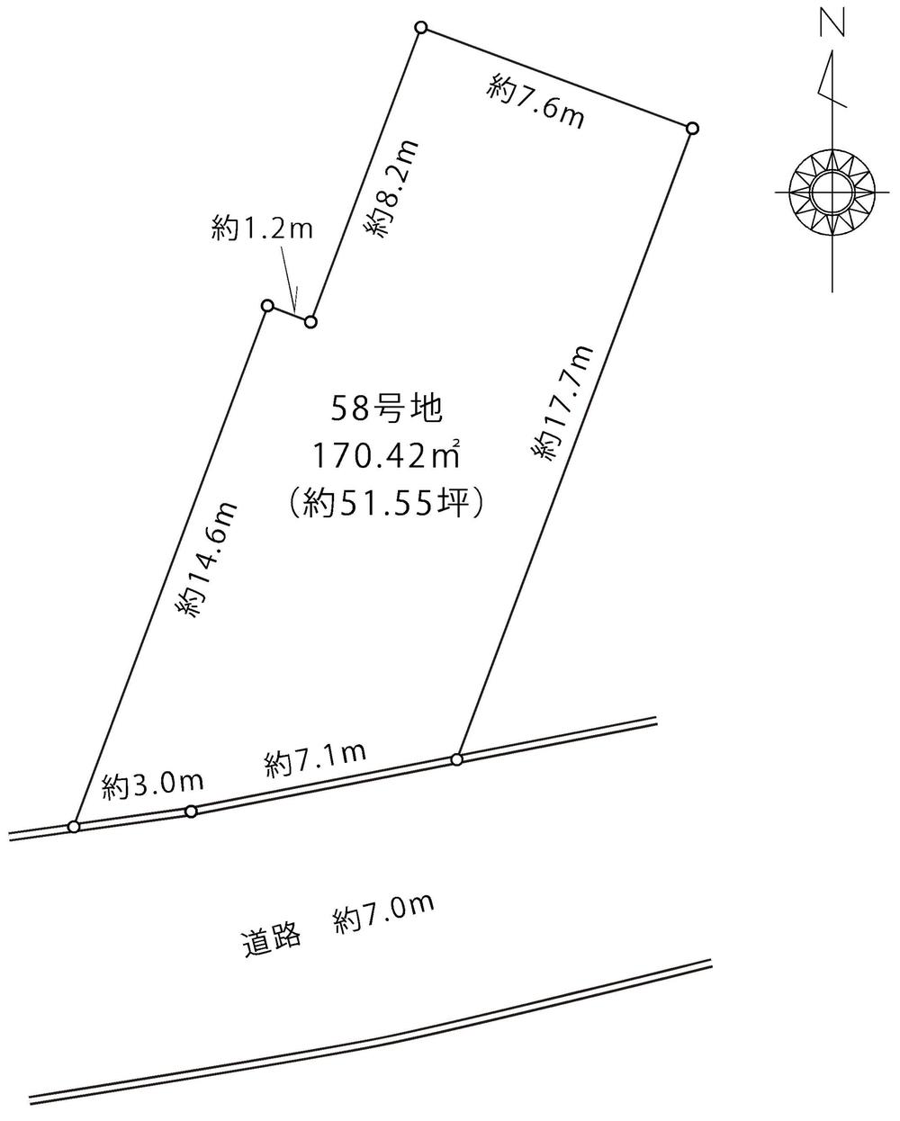 Compartment figure. Land price 13.8 million yen, Land area 170.42 sq m