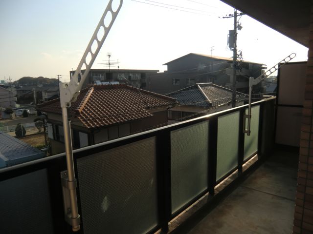 Balcony. It is a veranda, which is feeling the sunlight in kind to laundry facing south