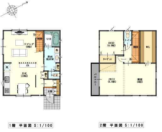 Other building plan example. Plane plan is "Biot House 3.5 × 4.0" of area A