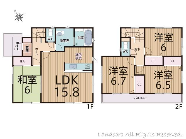 Floor plan. 18,800,000 yen, 4LDK, Land area 125.66 sq m , Building area 97.31 sq m floor plan