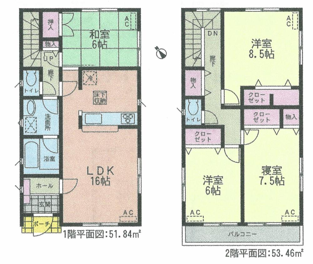 Floor plan. (Building 2), Price 28.8 million yen, 4LDK, Land area 162.9 sq m , Building area 105.3 sq m
