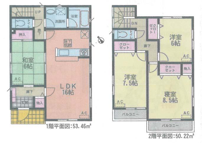 Floor plan. (3 Building), Price 28.8 million yen, 4LDK, Land area 161.39 sq m , Building area 103.68 sq m