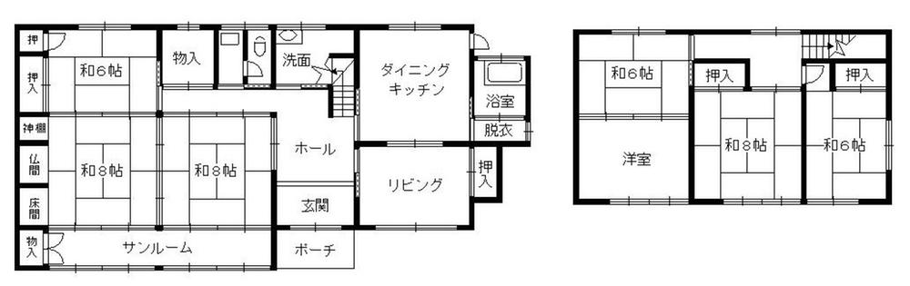 Floor plan. 23.6 million yen, 8DK, Land area 380.79 sq m , Building area 164.88 sq m