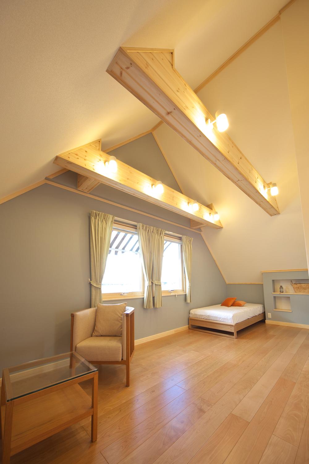 Other introspection. Open second floor that leads to the family room. Future has been designed to be in a private room to put a wall. 