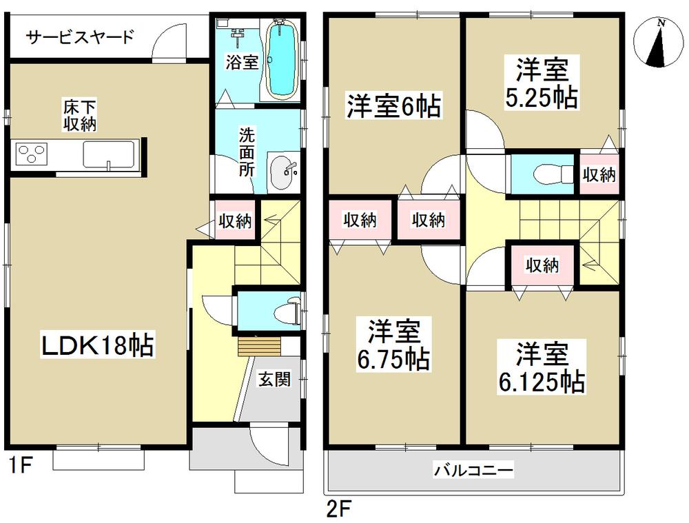 Floor plan. 31,800,000 yen, 4LDK, Land area 129.98 sq m , Building area 97.5 sq m