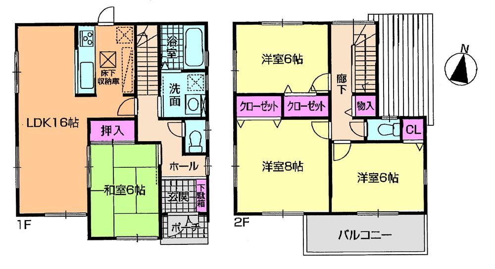 Floor plan. (1 Building), Price 31,800,000 yen, 4LDK, Land area 148.09 sq m , Building area 99.63 sq m