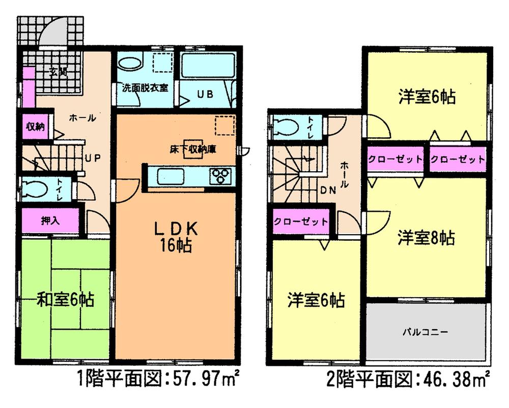 Floor plan. (3 Building), Price 34,800,000 yen, 4LDK, Land area 166.37 sq m , Building area 104.35 sq m