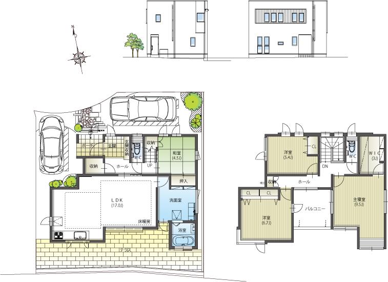 Floor plan. (B), Price 47,300,000 yen, 4LDK, Land area 138.08 sq m , Building area 114.7 sq m
